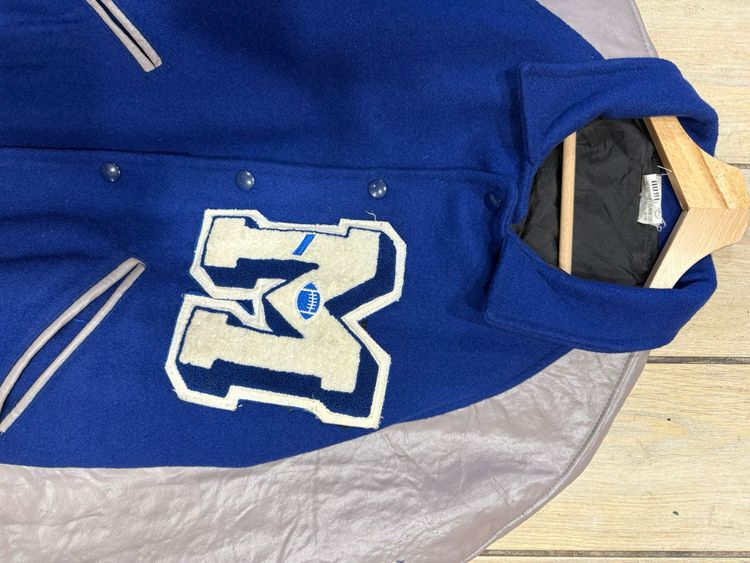 Kimchi Blue blue varsity jacket with letter patch product image